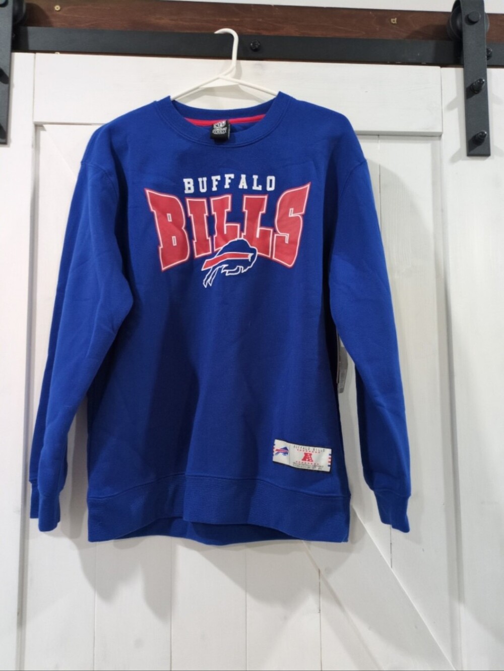 NWT Buffalo Kids Blue Crewneck Sweatshirt with Red Logo